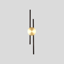 Zerano Wall Sconce – Modern Gold Disc Black Linear Minimalist Accent Wall Lighting Fixture