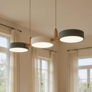 Wood Frame Triple Pendant Light – Modern LED Ceiling Fixture