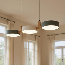Wood Frame Triple Pendant Light – Modern LED Ceiling Fixture