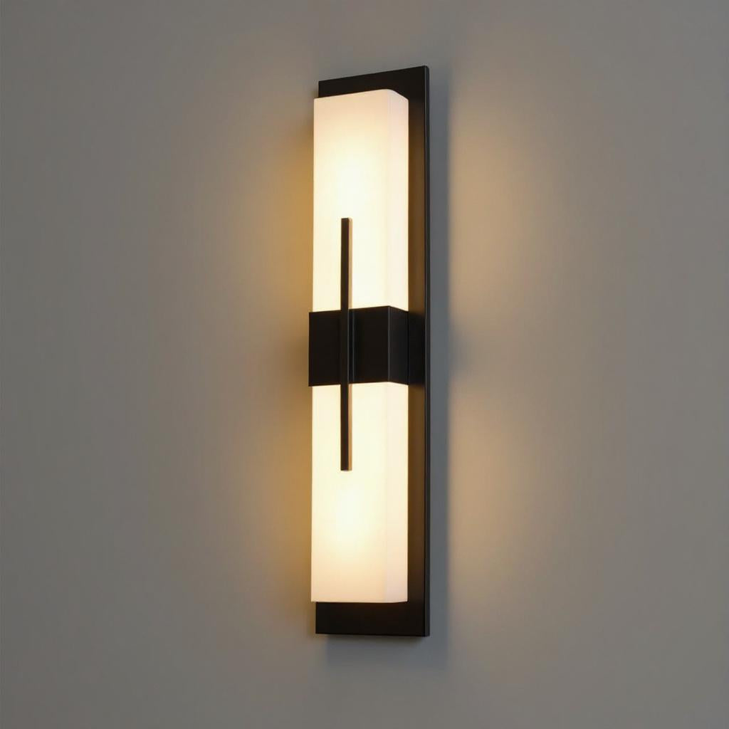 Rectangular LED Outdoor Wall Light – Waterproof Black Exterior Fixture