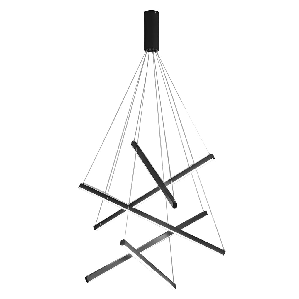 Crossline Linear Chandelier Lamp – LED Modern Geometric Suspended Ceiling Light