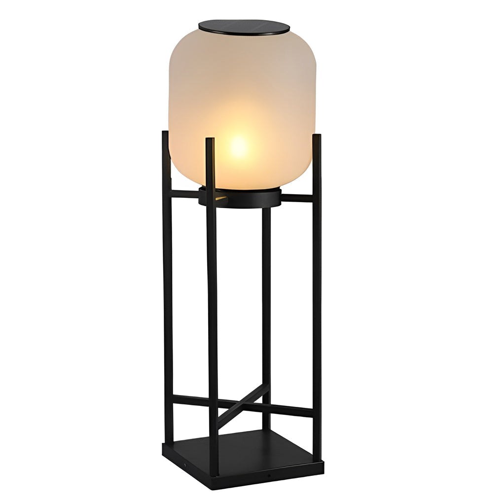 Frosted Globe Solar Outdoor Floor Lamp – Modern Waterproof LED Outdoor Light