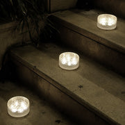 Ripple Glass Solar Step Lights – Waterproof LED Outdoor Pathway and Garden Fixtures