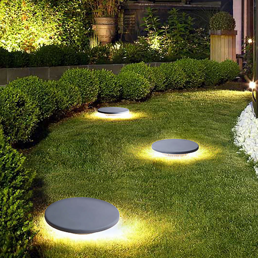 Flat Disc Solar Ground Lights for Garden Pathways – Waterproof LED Outdoor Landscape Fixtures