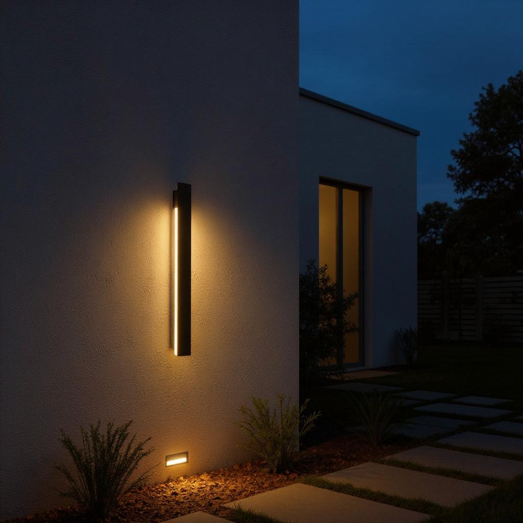 Modern LED Outdoor Wall Light – Long Vertical Strip Fixture