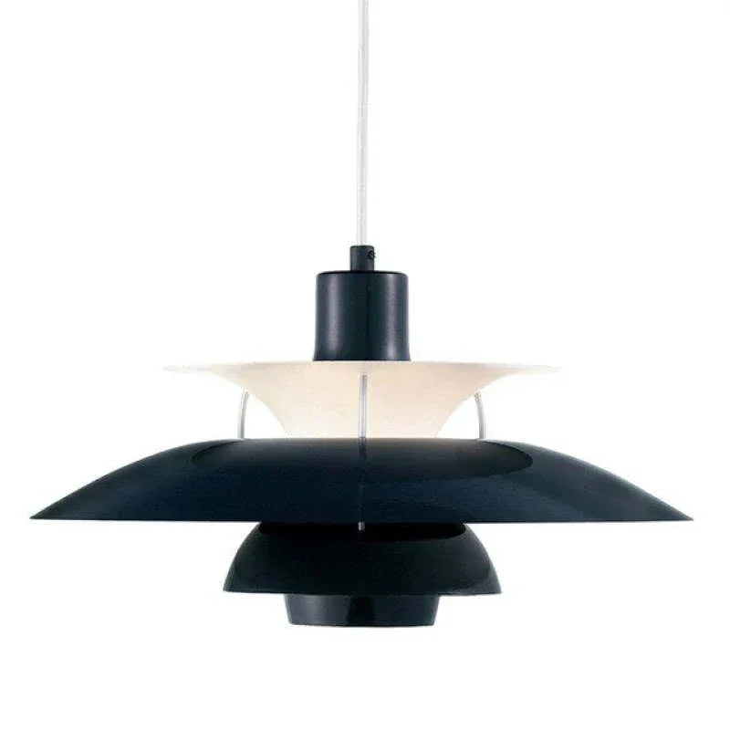 Stratova Tier Pendant Light – Modern White Metal Layered Ceiling Dining Room Kitchen Island Chandelier