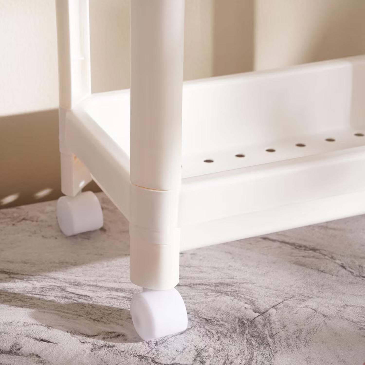 Castlyn Slim Storage Rack – Metal 3 Tier Kitchen Organizer Narrow Spice Shelf White