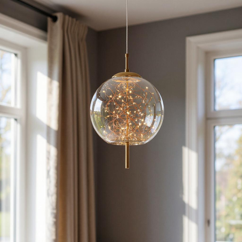 Aurora Cluster Glass Pendant Light – LED Modern Hanging Ceiling Fixture for Living Room