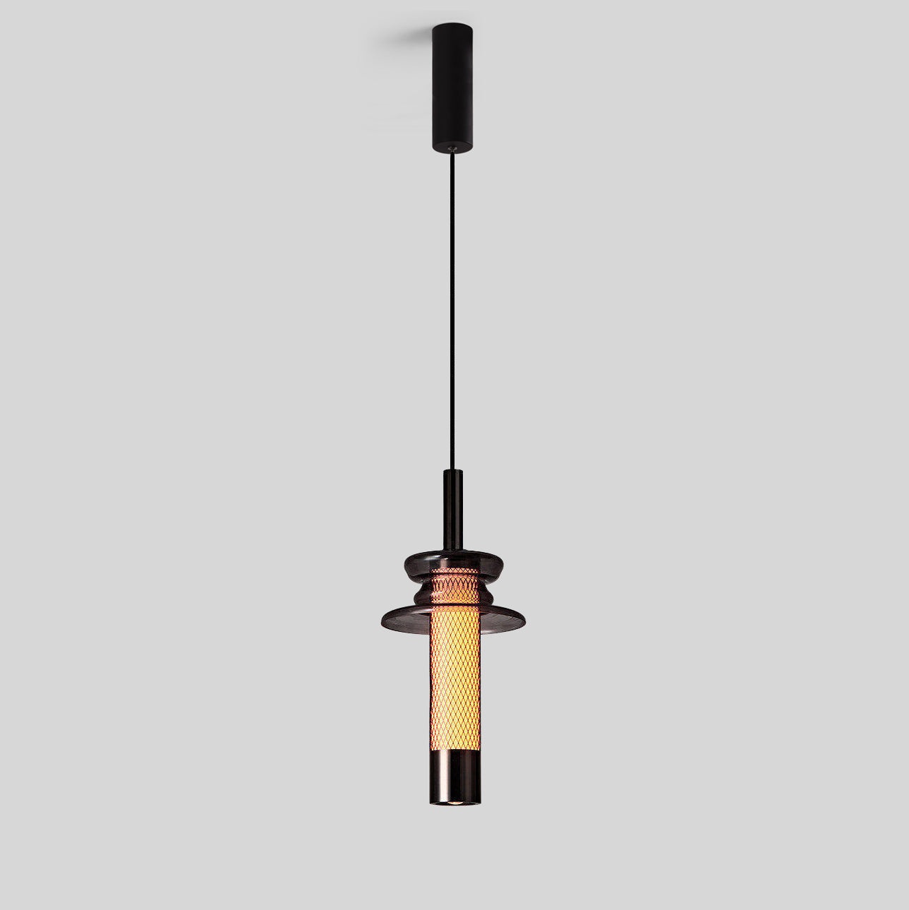 Meshlen Cylinder Pendant Light – Industrial Black Metal Mesh Hanging Ceiling Fixture Kitchen Island Bar