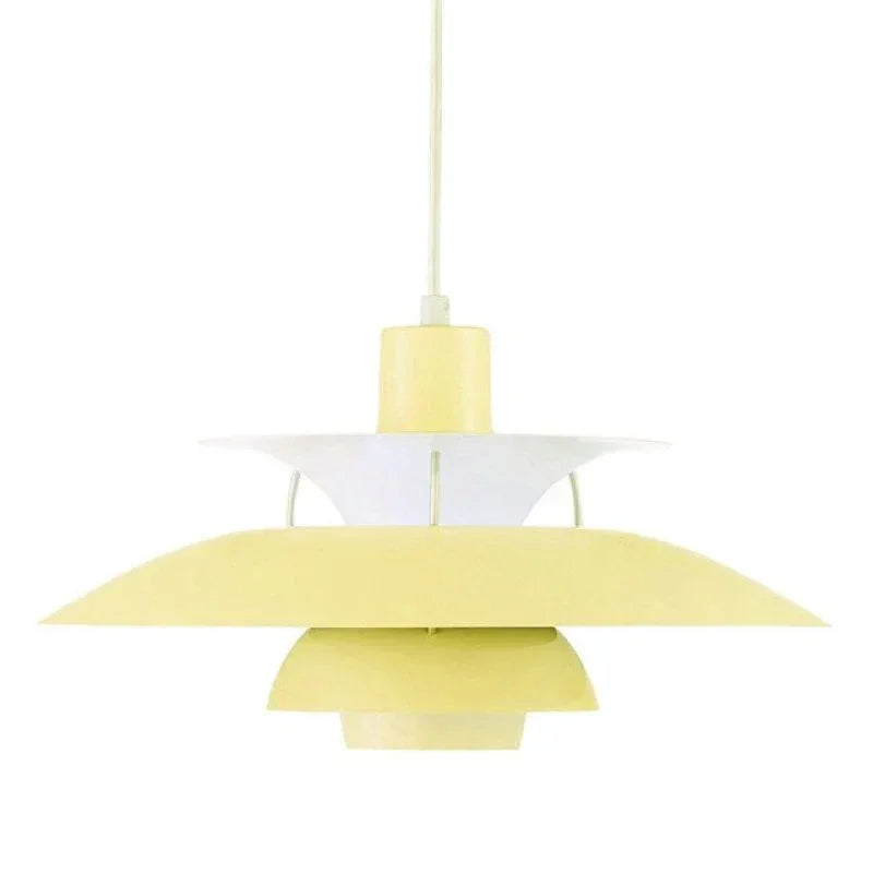 Stratova Tier Pendant Light – Modern White Metal Layered Ceiling Dining Room Kitchen Island Chandelier