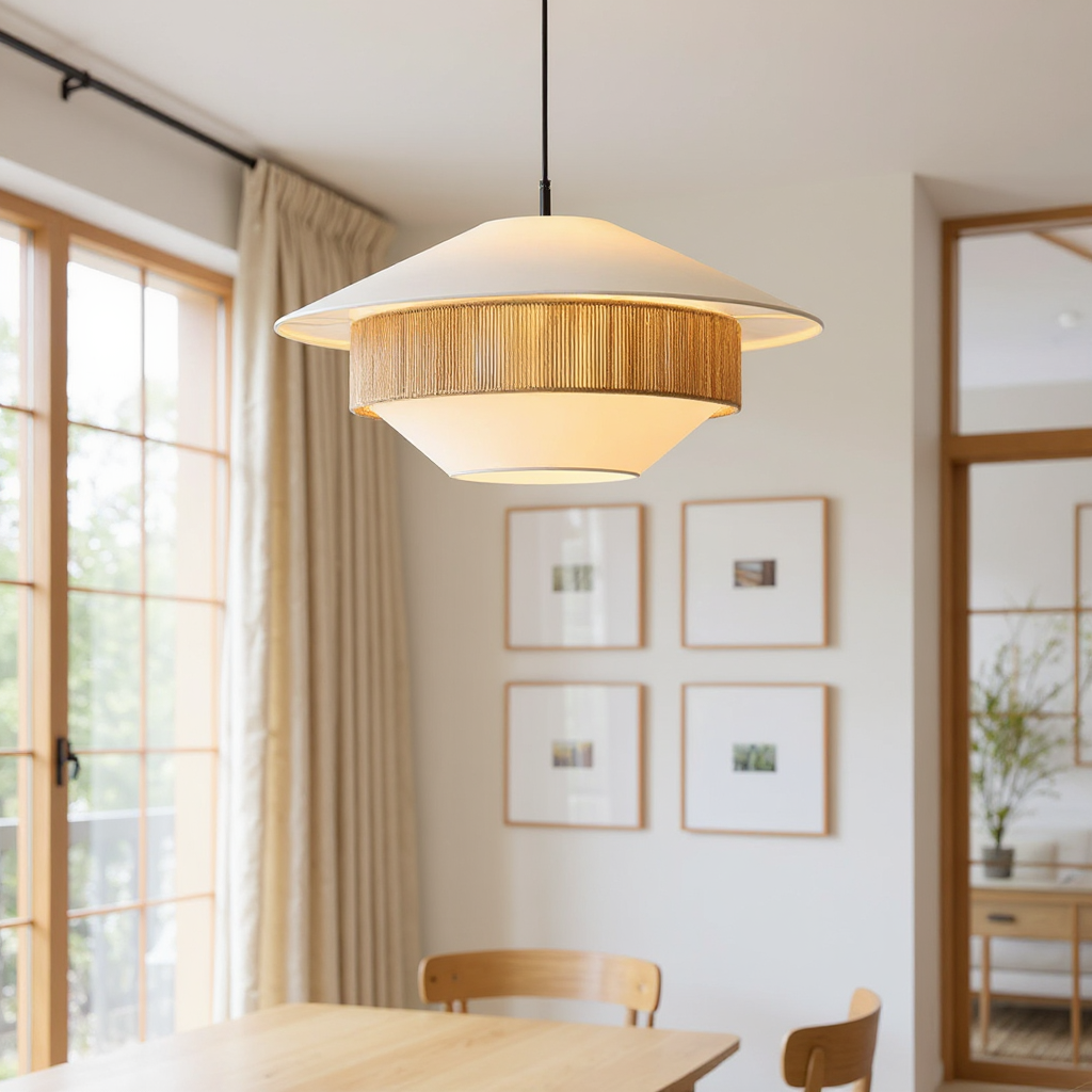 Woven Tide Pendant Light – Fabric Pendant Ceiling Lighting Fixture