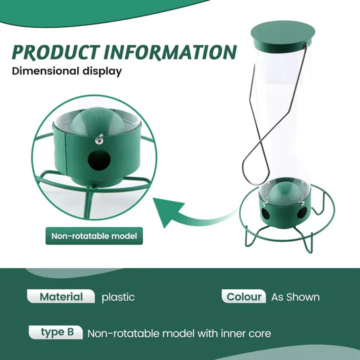 Verdano Tube Bird Feeder – Hanging Wild Bird Seed Feeder Outdoor Garden Backyard Large Capacity Metal