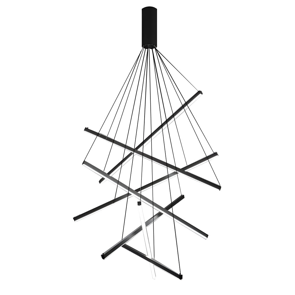 Crossline Linear Chandelier Lamp – LED Modern Geometric Suspended Ceiling Light