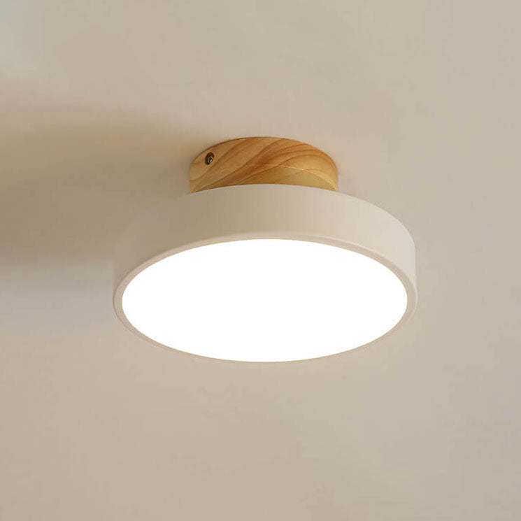 Nordic Wood Semi-Flush Ceiling Light – Minimalist LED Ceiling Fixture
