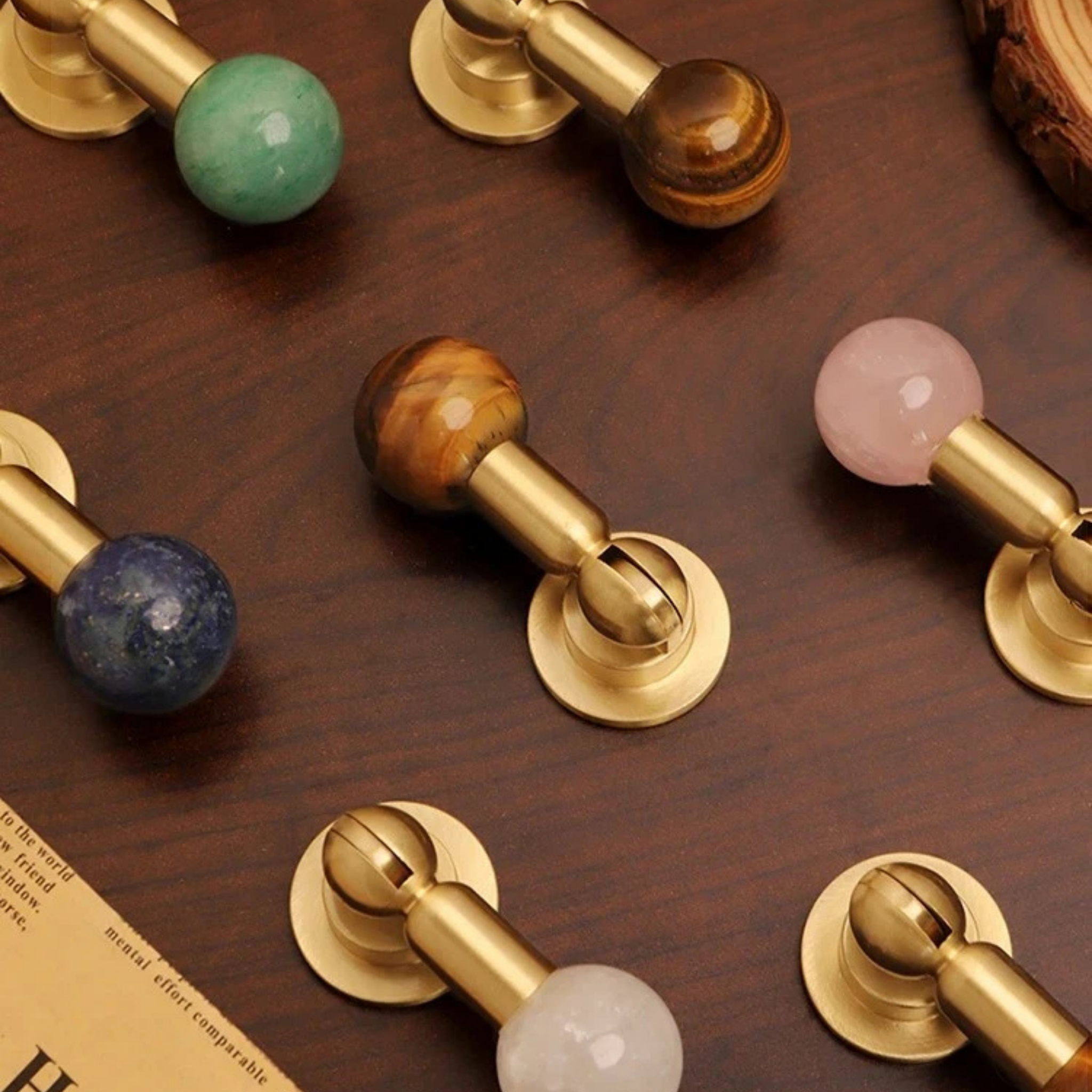 Meridio Sphere Cabinet Knob – Brass Wood Ball Hardware Drawer Pull Kitchen Bathroom Furniture Handles