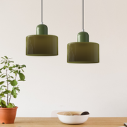 Glass Cylinder Pendant Light – Modern Colourful Hanging Fixture