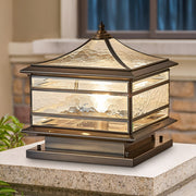 Textured Glass LED Pillar Lights – Waterproof Outdoor Fixtures