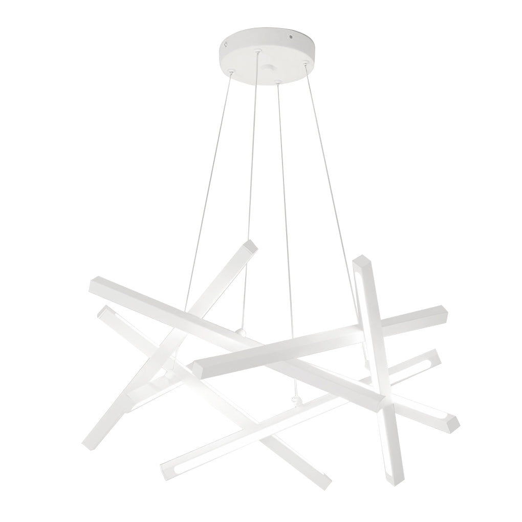 Intersecting Linear LED Chandelier – Modern Starburst Dining Room Living Room Pendant