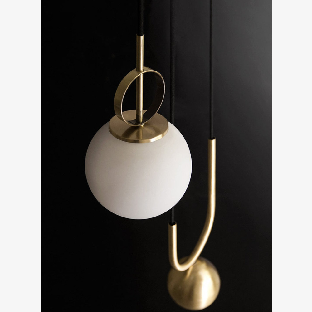 Caldex Arc Pendant Light – Modern Brass Ceiling Pendant Globe LED Decorative Lighting Living Room Bedroom