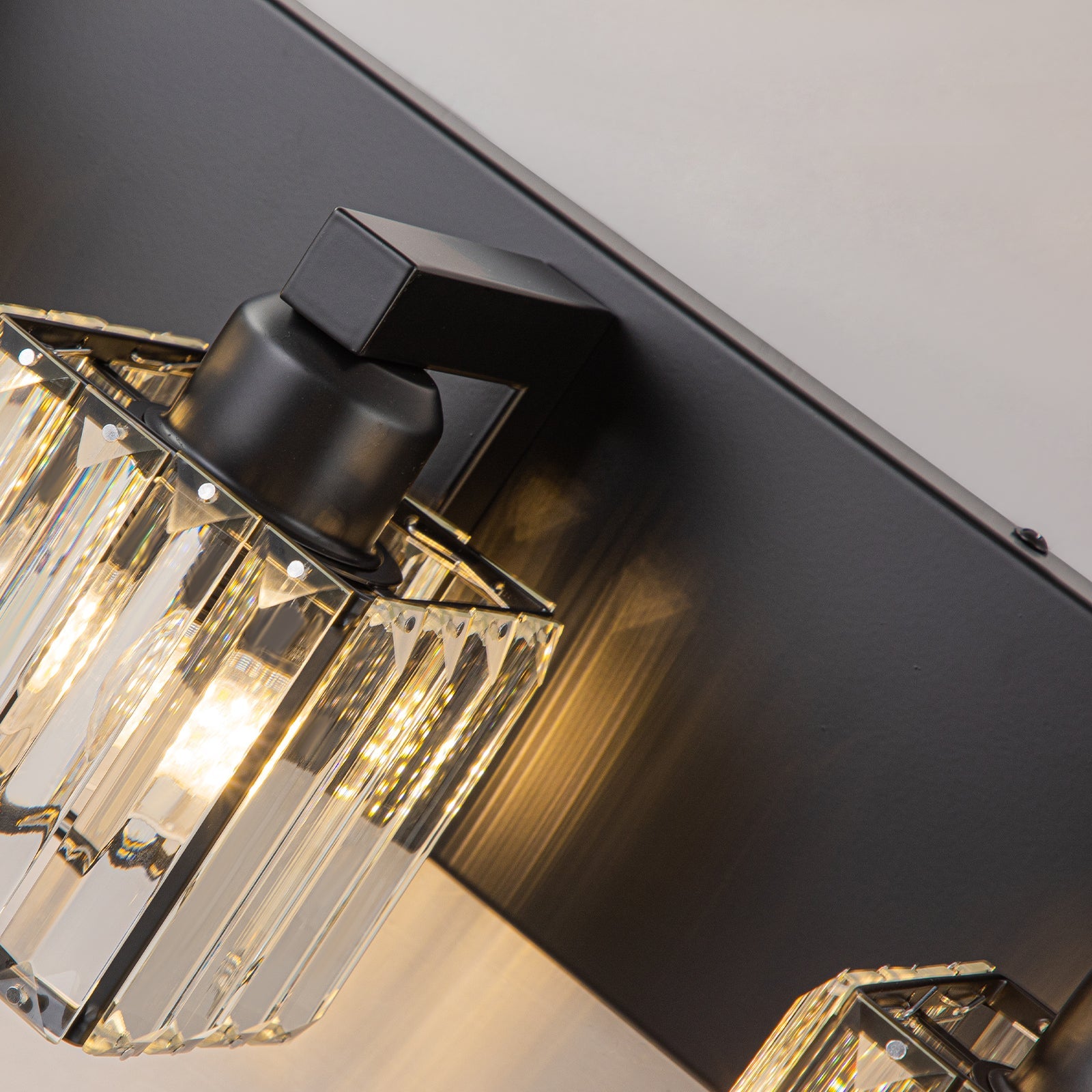 Velmora Crystal Vanity Light – Modern Black Bathroom Mirror Wall Lighting Fixture