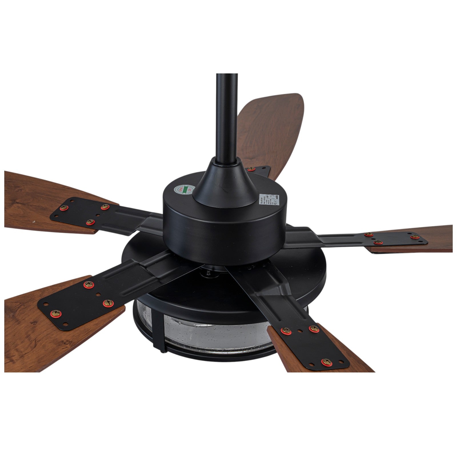 Breckton Industrial Ceiling Fan – Wood Blade Ceiling Fan Light Kit Rustic Farmhouse Five Blade Indoor
