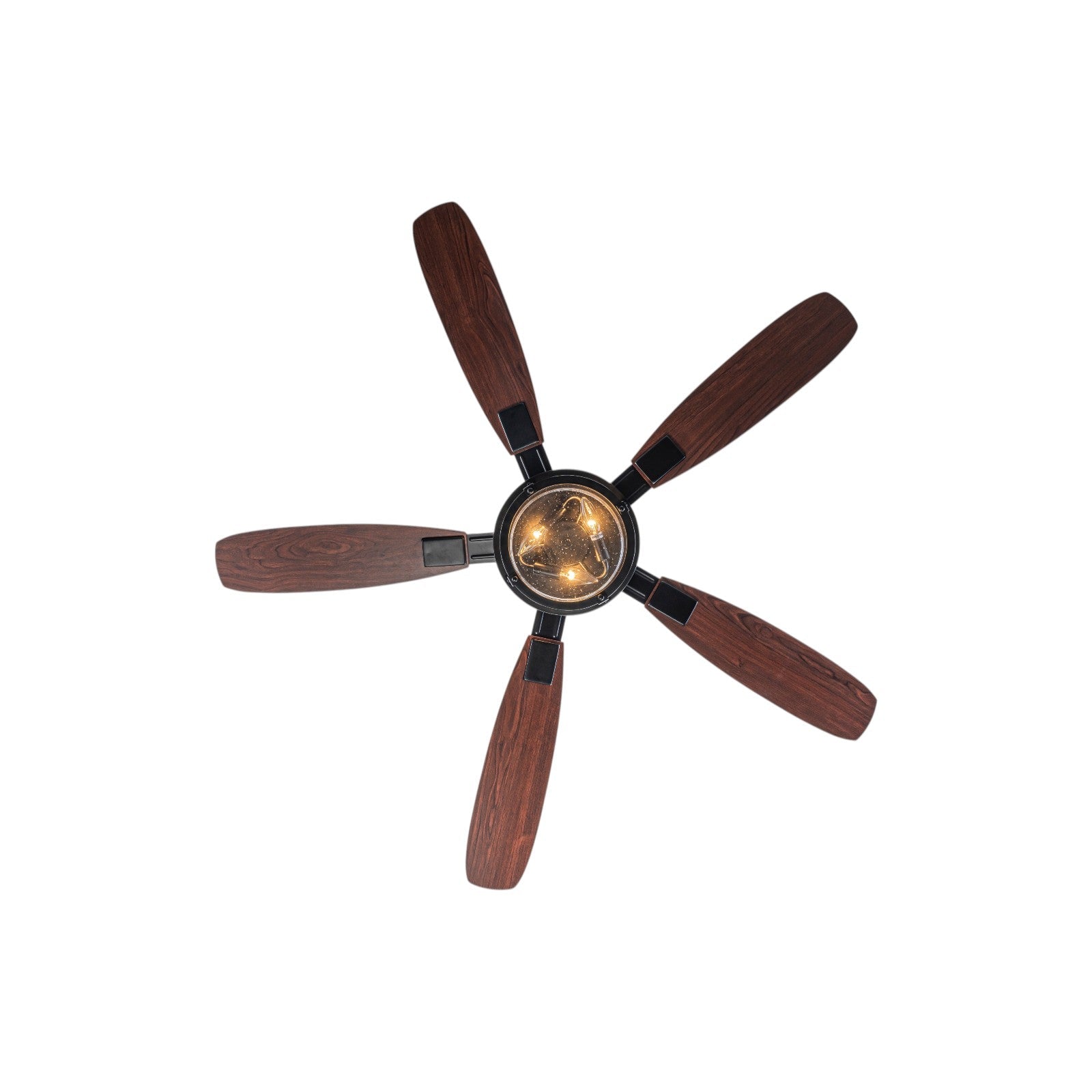 Breckton Industrial Ceiling Fan – Wood Blade Ceiling Fan Light Kit Rustic Farmhouse Five Blade Indoor