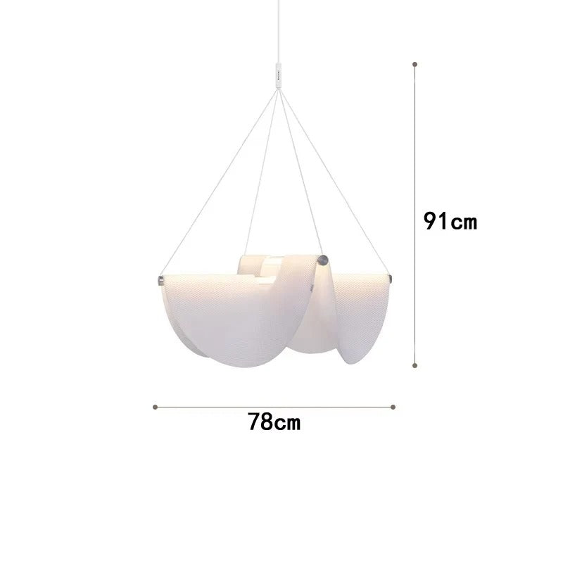 Velari Ribbon Chandelier – Modern LED Pendant Light Dining Room Living Room Ceiling Decorative Lighting