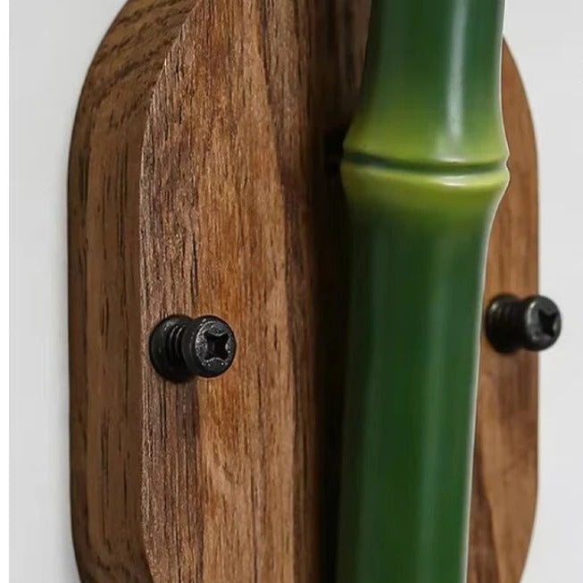 Palmyra Leaf Wall Lamp – Tropical Monstera Outdoor Wall Sconce Bamboo Stem LED Garden Patio Lighting Fixture