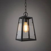 Tapered Clear Glass Hanging Pendant Light – Waterproof LED Outdoor Porch Patio Fixture