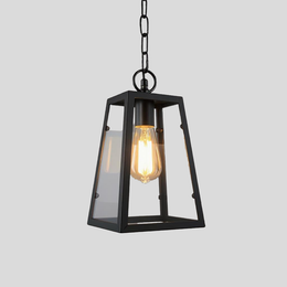 Tapered Clear Glass Hanging Pendant Light – Waterproof LED Outdoor Porch Patio Fixture
