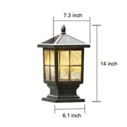 Classic Solar Lantern Pillar Lights for Gate Entrances – Waterproof LED Outdoor Fixtures