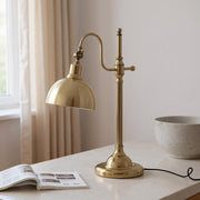 Antique Brass Adjustable Desk Lamp – Vintage Task Lighting Fixture