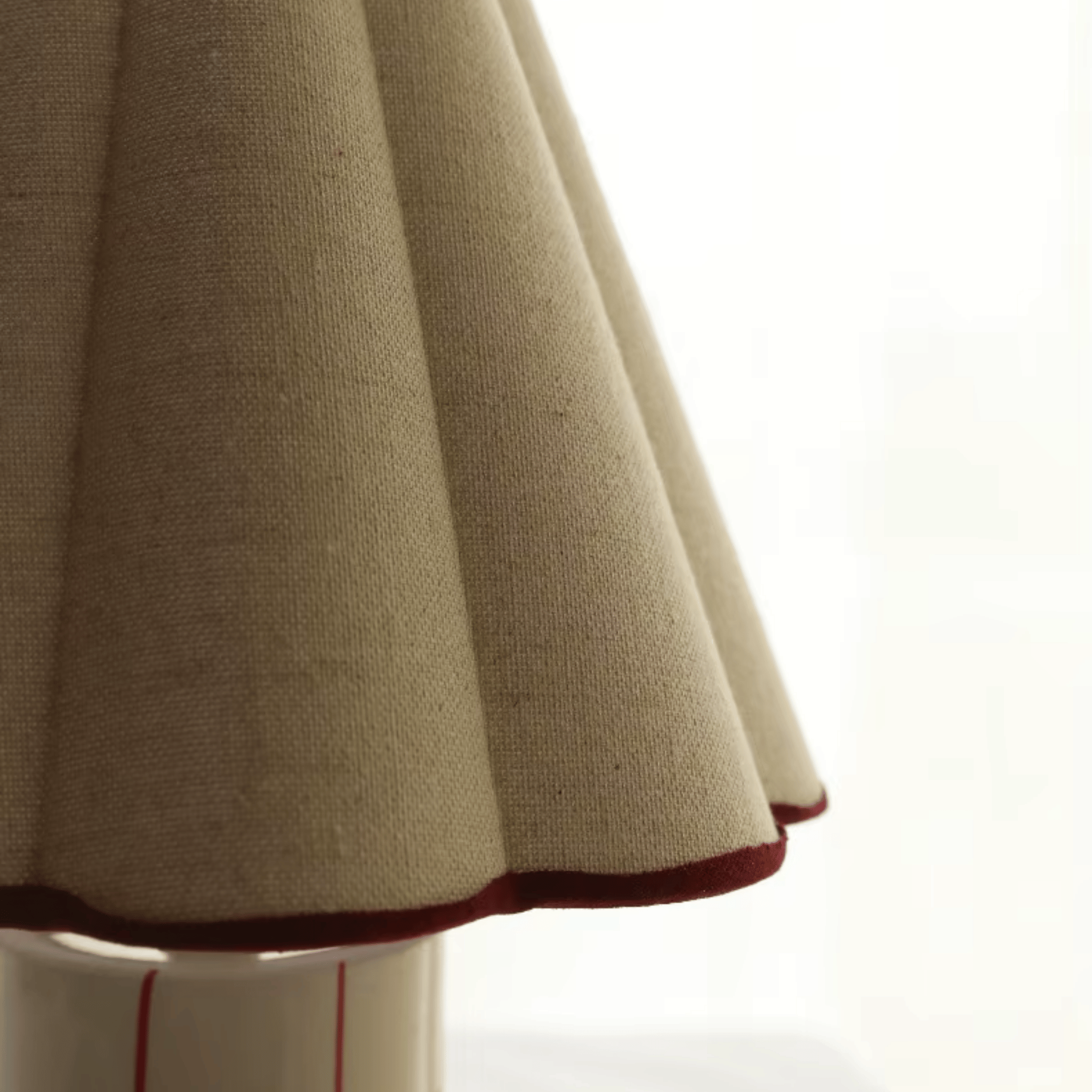 Cerano Pleated Ceramic Table Lamp – Living Room Bedroom Fabric Shade Decorative Lighting Nightstand