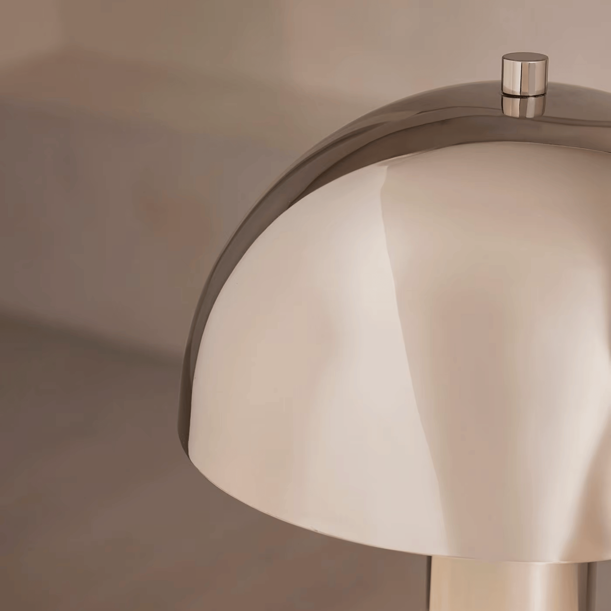 Dolara Stone Mushroom Table Lamp – Chrome Dome Marble Base Decorative Lighting Bedroom Living Room