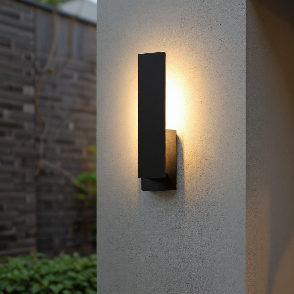 Modern Rectangular LED Outdoor Wall Lamp with Soft Ambient Glow – Waterproof Minimalist Exterior Light