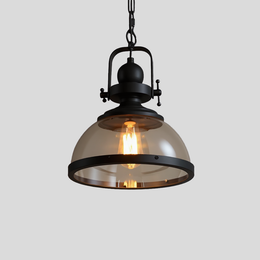 Harbor Dome Pendant Light – Vintage Glass Hanging Ceiling Fixture