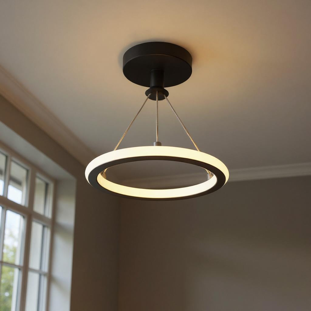 Halo Ring Semi-Flush Ceiling Light – Modern LED Circular Ceiling Fixture