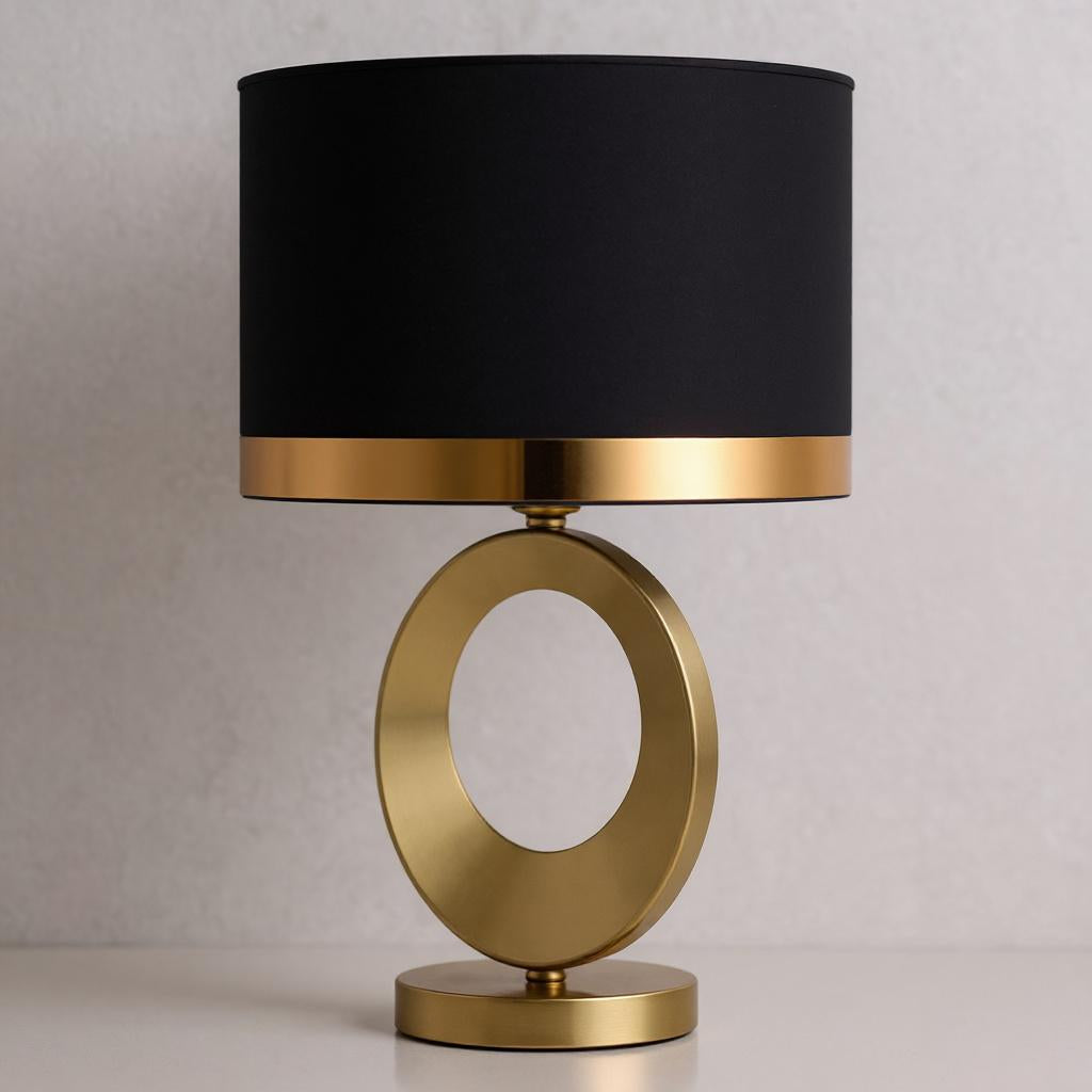 Gold Oval Frame Table Lamp – Modern Luxury Bedside Light