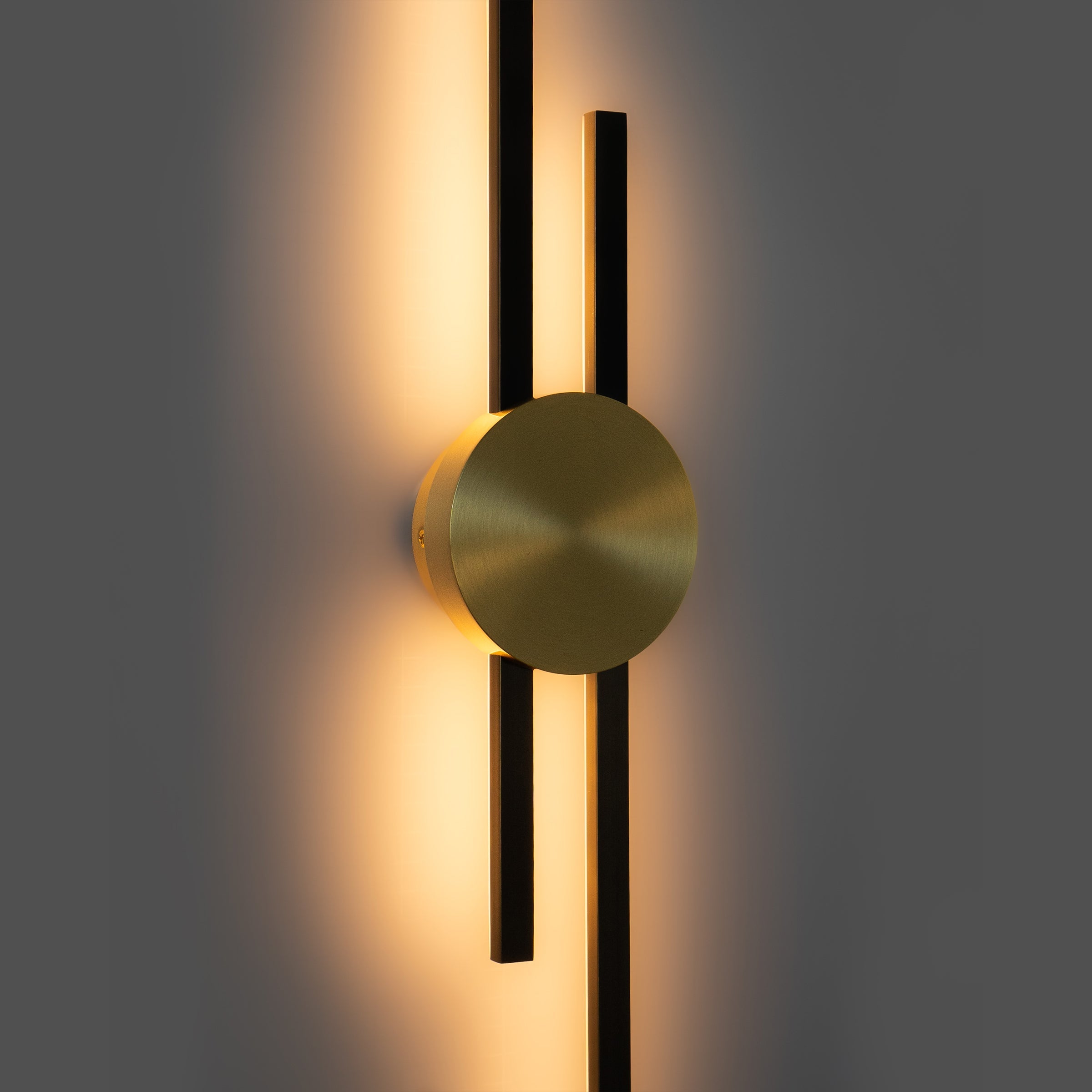 Zerano Wall Sconce – Modern Gold Disc Black Linear Minimalist Accent Wall Lighting Fixture