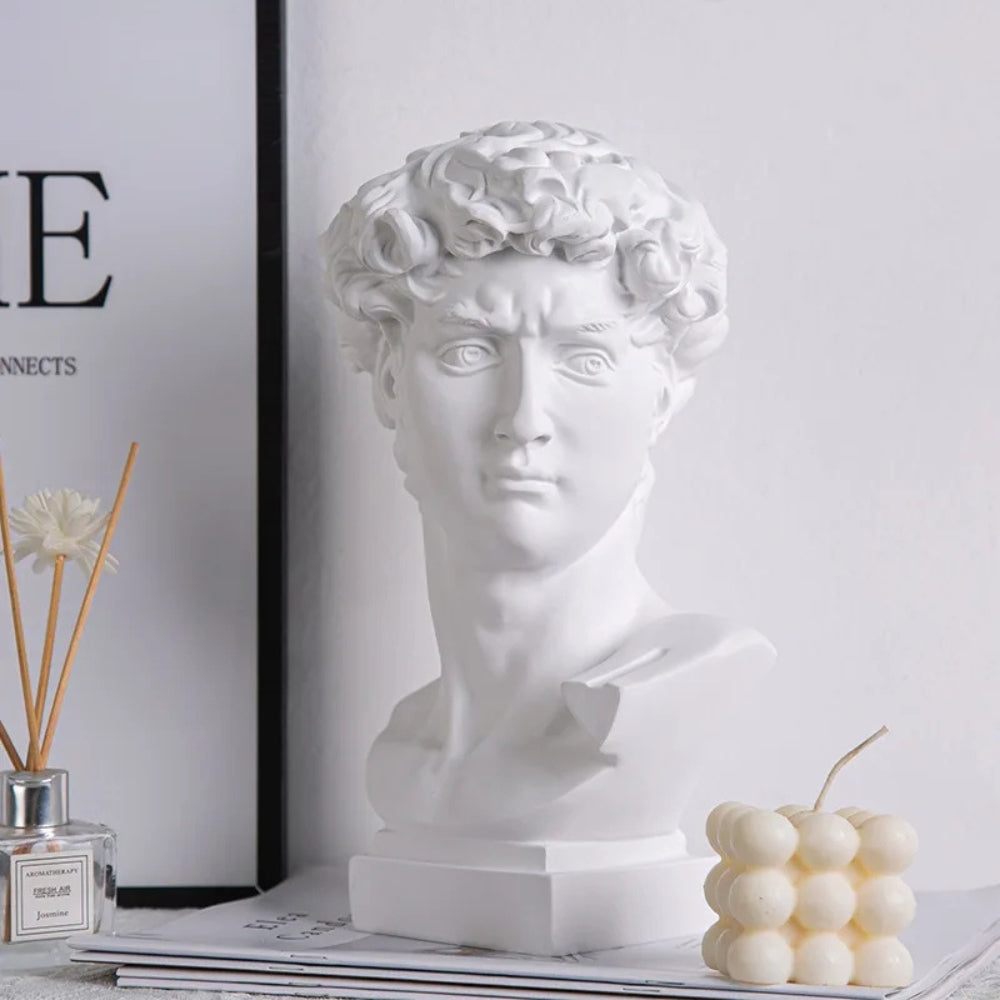 Obsidian Muse Sculpture – Classical Greek Statue Bust Black Gold Decorative Home Decor Living Room Bedroom