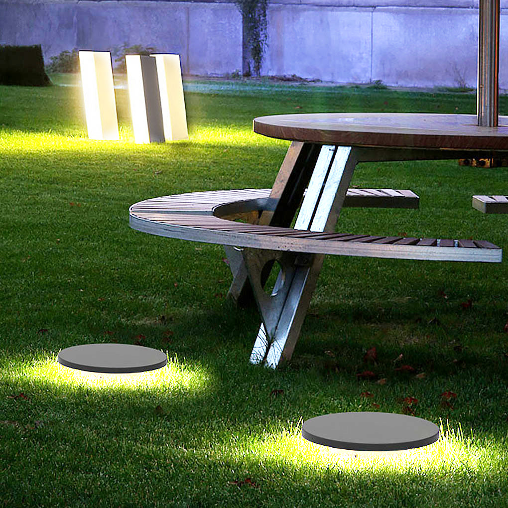 Flat Disc Solar Ground Lights for Garden Pathways – Waterproof LED Outdoor Landscape Fixtures