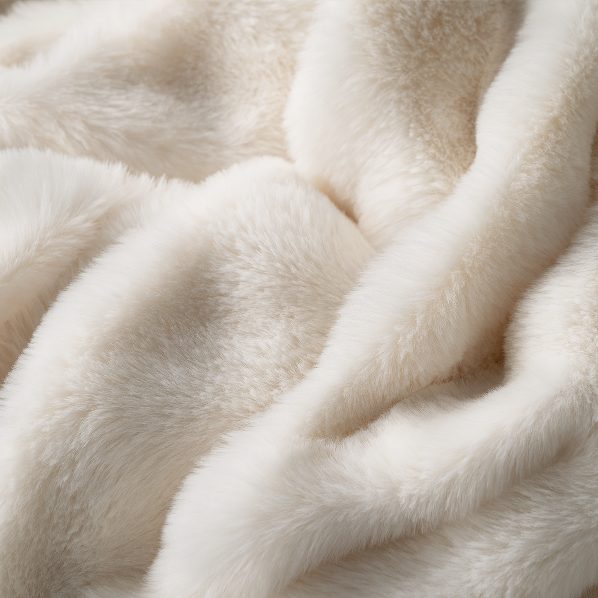 Cirrus Plush Throw Blanket – Faux Fur Channel Stitch Grey Luxury Soft Cozy Bedroom Living Room Decor