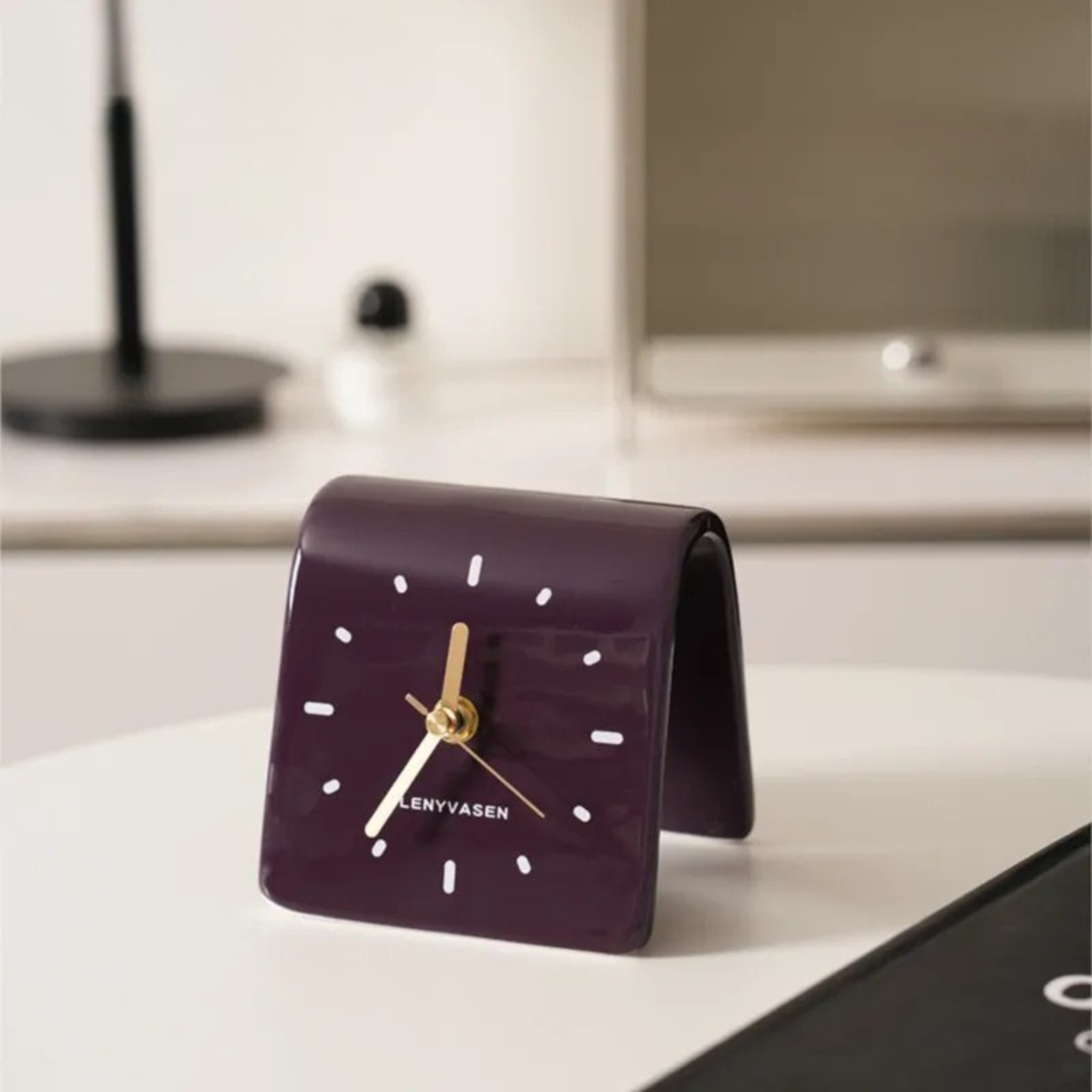 Tivara Arch Desk Clock – Modern Ceramic Decorative Table Clock Bedroom Living Room Nightstand