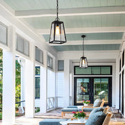 Tapered Clear Glass Hanging Pendant Light – Waterproof LED Outdoor Porch Patio Fixture