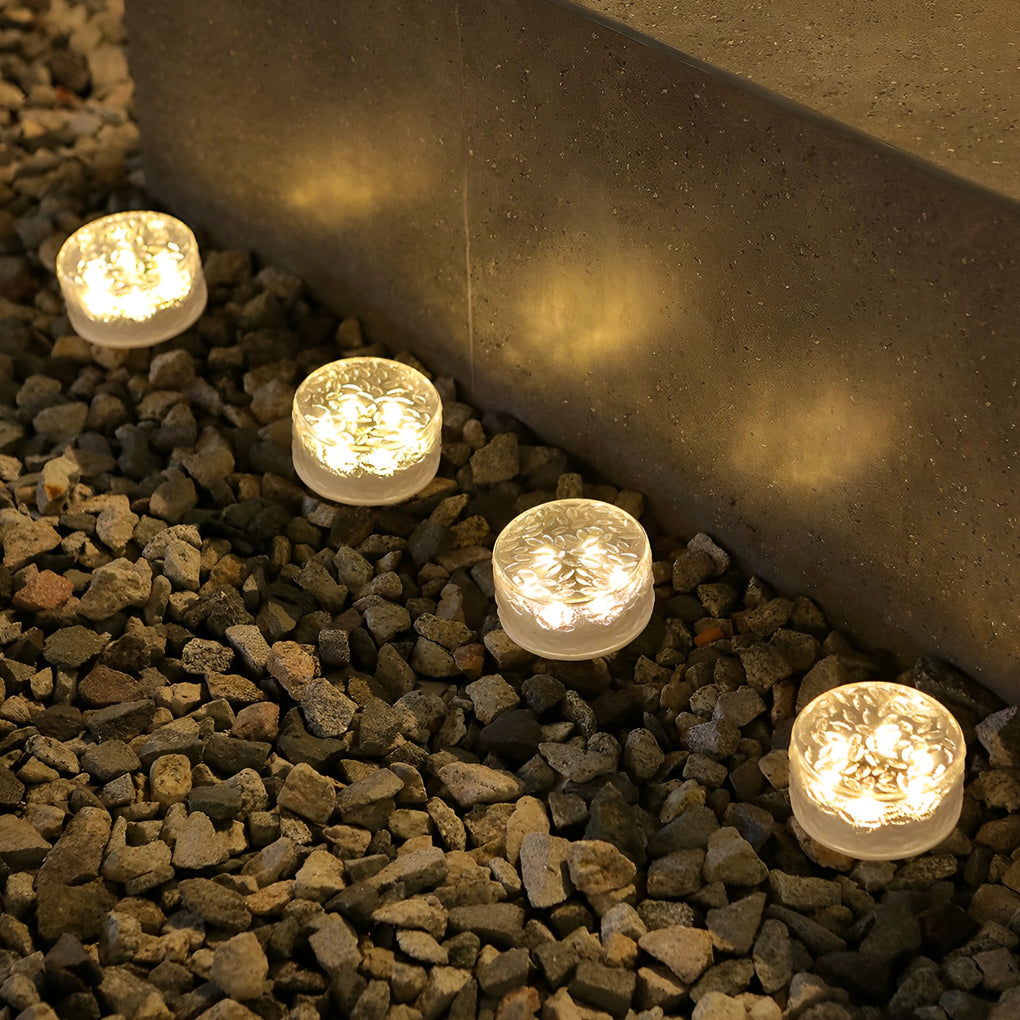 Ripple Glass Solar Step Lights – Waterproof LED Outdoor Pathway and Garden Fixtures