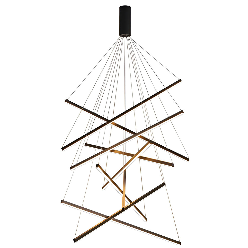 Crossline Linear Chandelier Lamp – LED Modern Geometric Suspended Ceiling Light