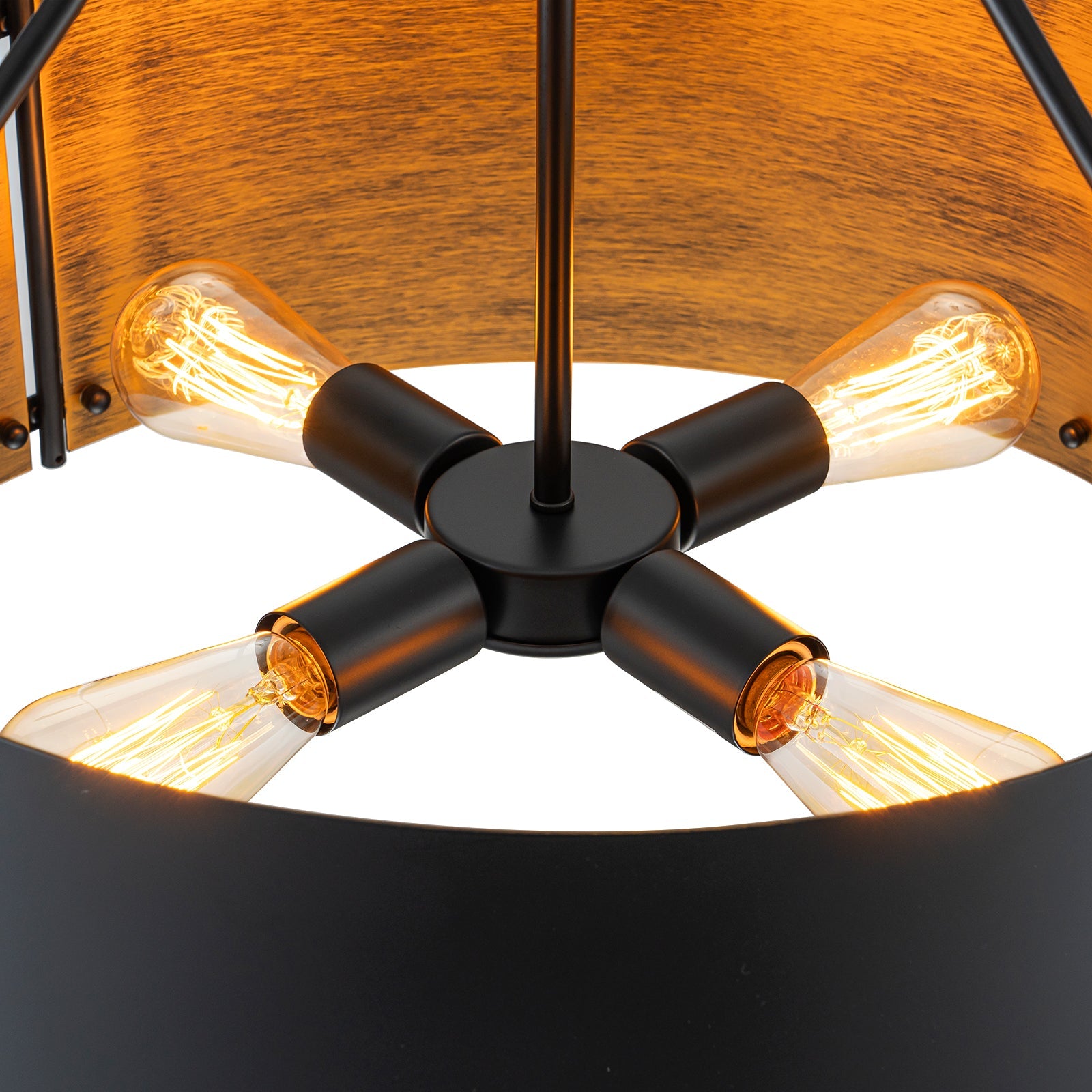 Bravon Drum Pendant Light – Industrial Bronze Metal Hanging Dining Room Ceiling Fixture