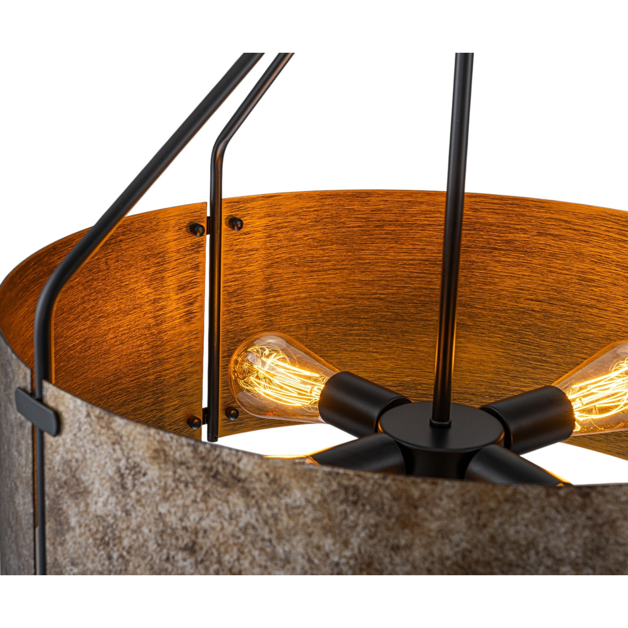 Bravon Drum Pendant Light – Industrial Bronze Metal Hanging Dining Room Ceiling Fixture