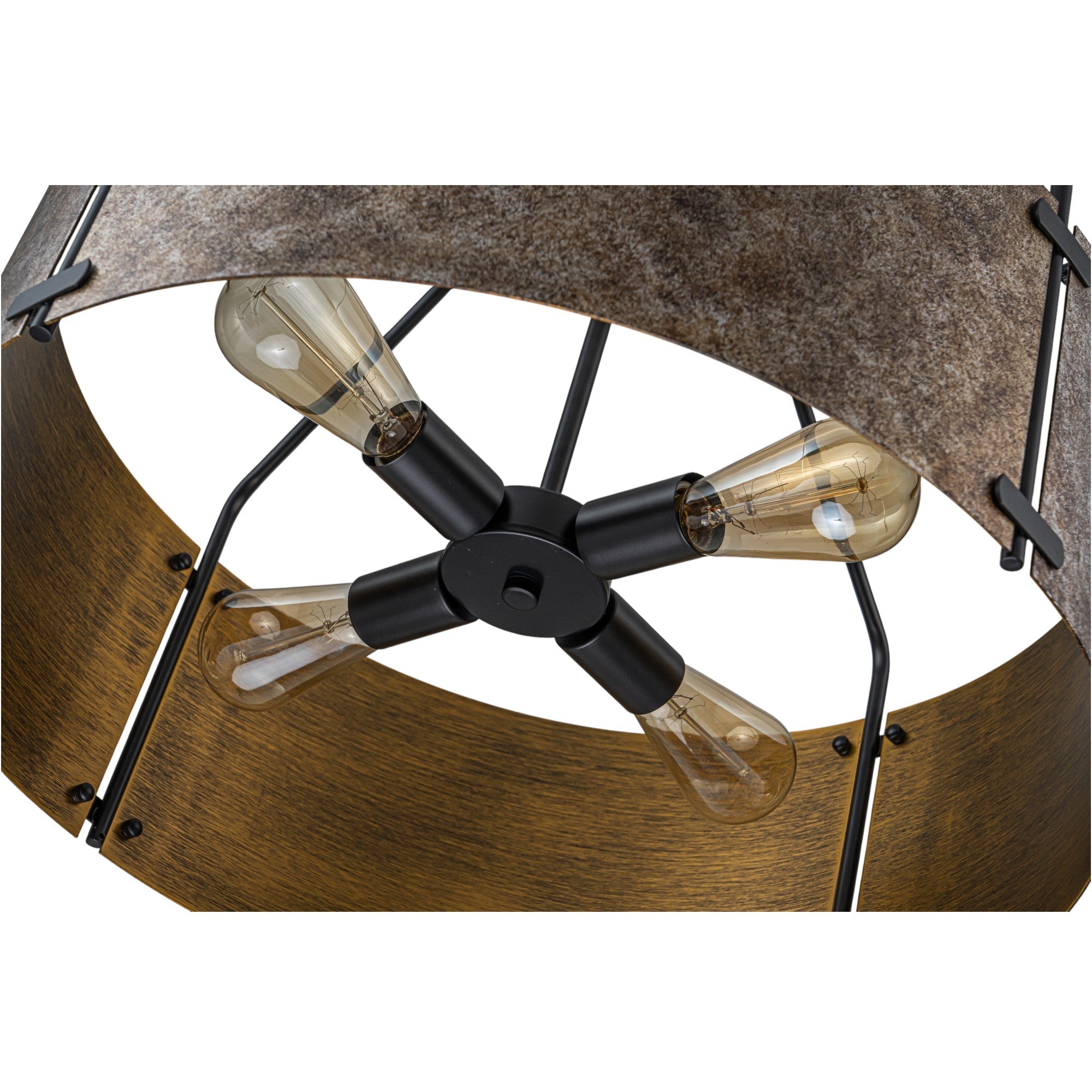 Bravon Drum Pendant Light – Industrial Bronze Metal Hanging Dining Room Ceiling Fixture