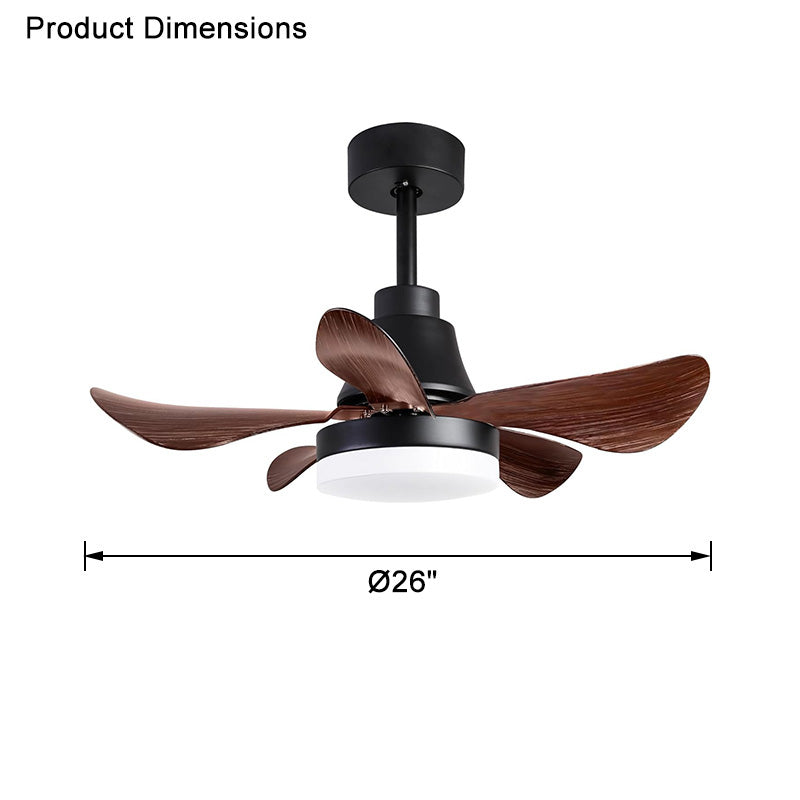 Corvain Wave Ceiling Fan – LED Light Modern Black Wood Blade Bedroom Living Room Decorative Lighting